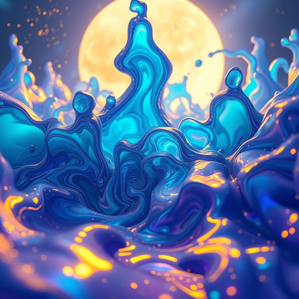 Surreal, Liquid Moonlight Forms Emerge in a World of Constan...