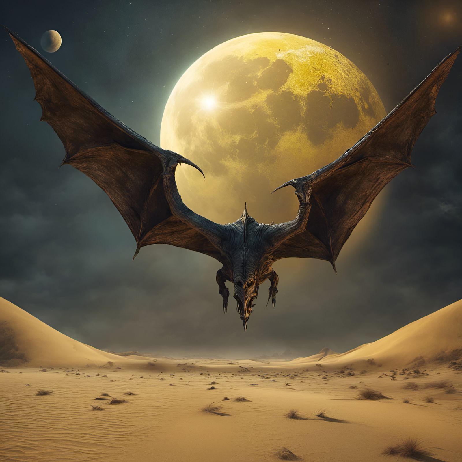 Apocalyptic Dune Creature in Space, Digital Art