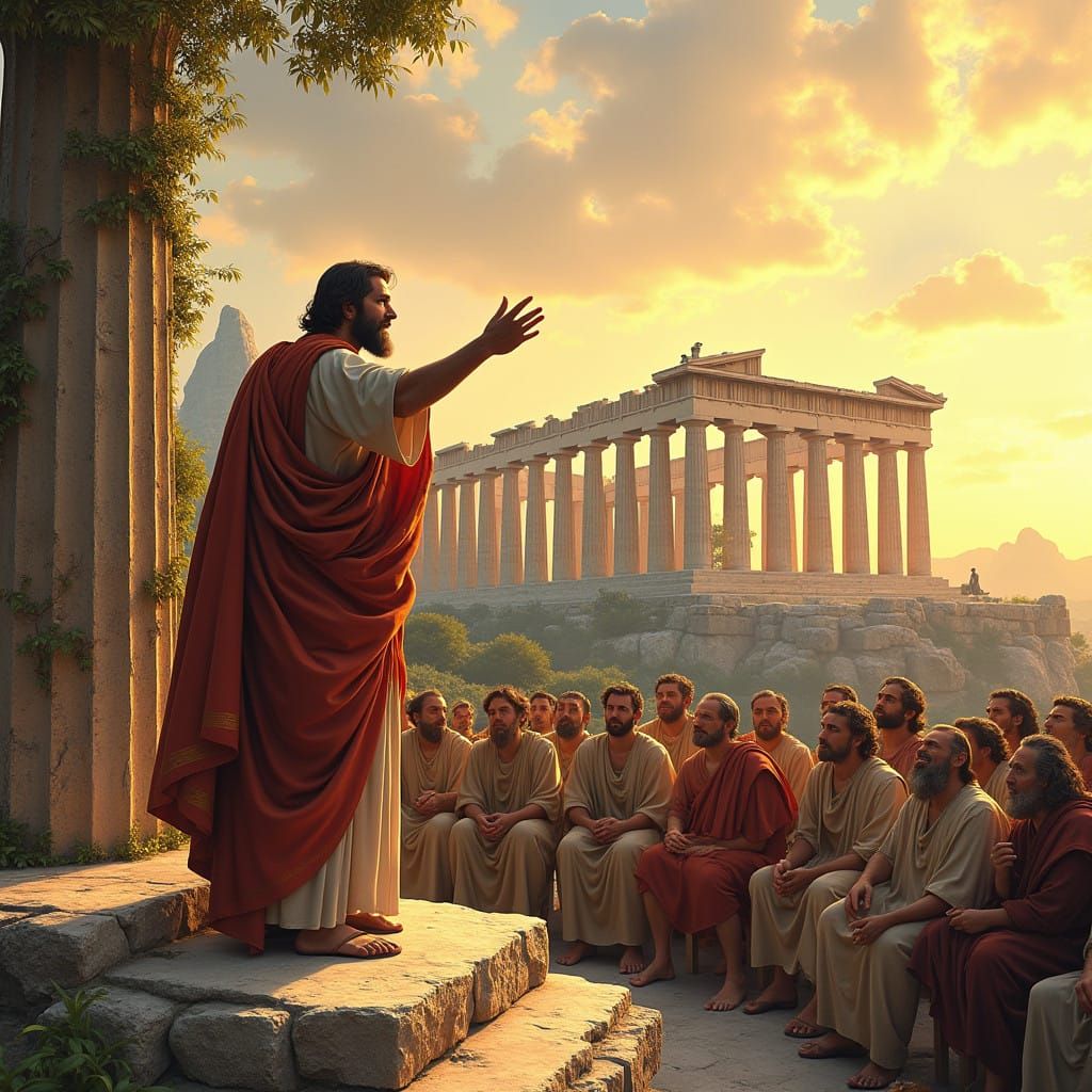 Apostle Paul Preaches to Philosophers on the Areopagus in At...