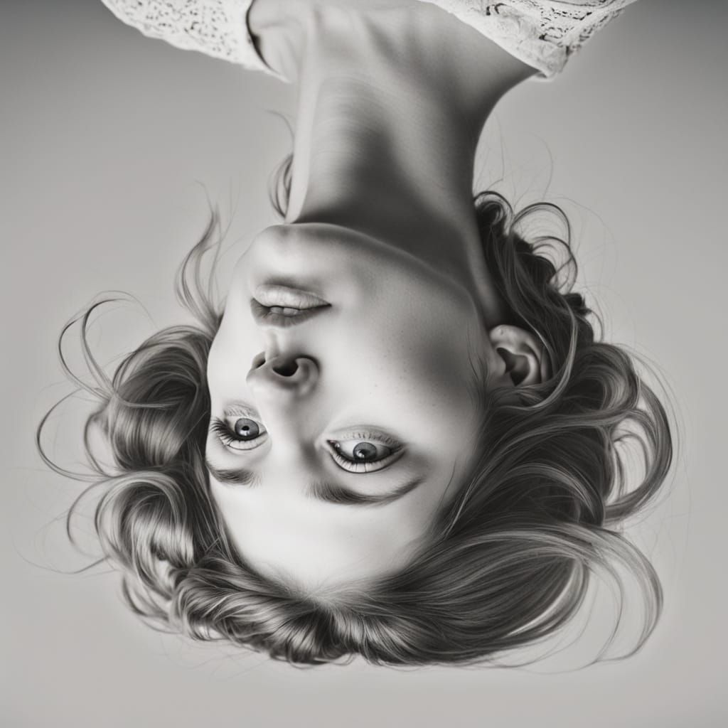 Upsidedown  feminine  portrait
