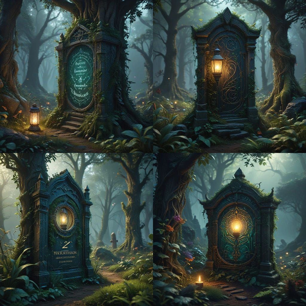 Mystic Tombstone Inscriptions Revealed in Lantern Light