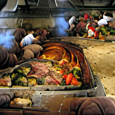 Roasted Meats and Vegetables: A Delicious, Steaming Dish