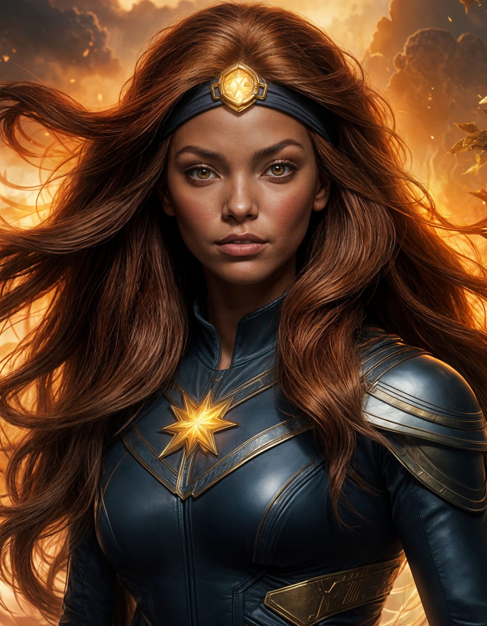 Marvel Girl as African American in Hyperrealistic Style