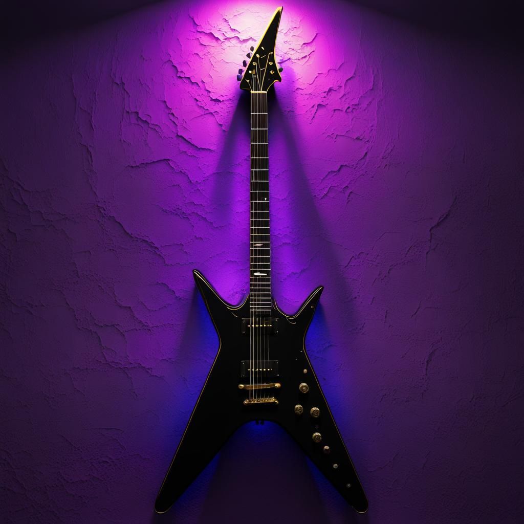 Black Flying V Guitar, Dark Fantasy Concept Art