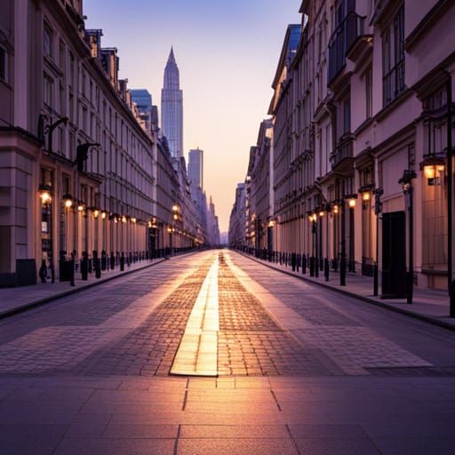 Car on Street at Evening
