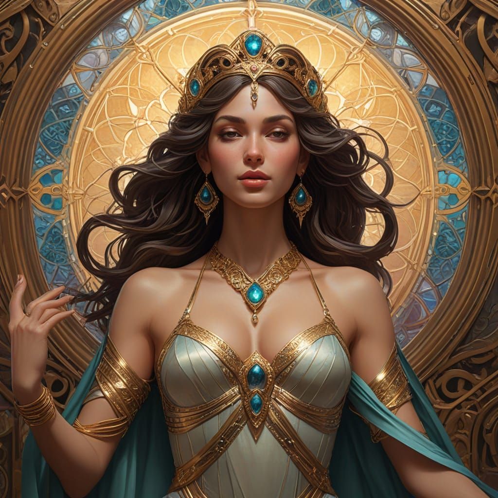 Divine Femininity Embodied: A Regal Goddess in Elegant Splen...