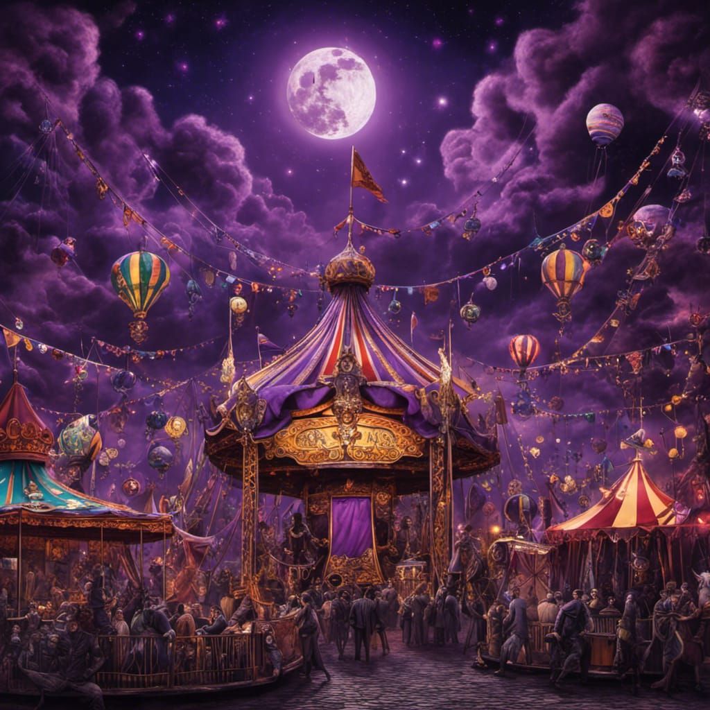 Scary Gothic Circus Rides in Tim Burton Style