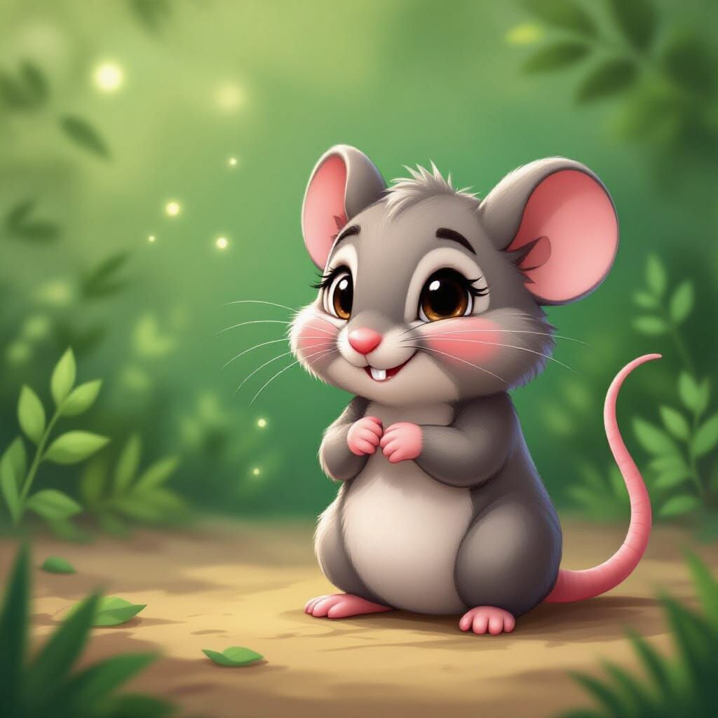 Cute Mouse Blushing Before Crush: Adorable AI Art
