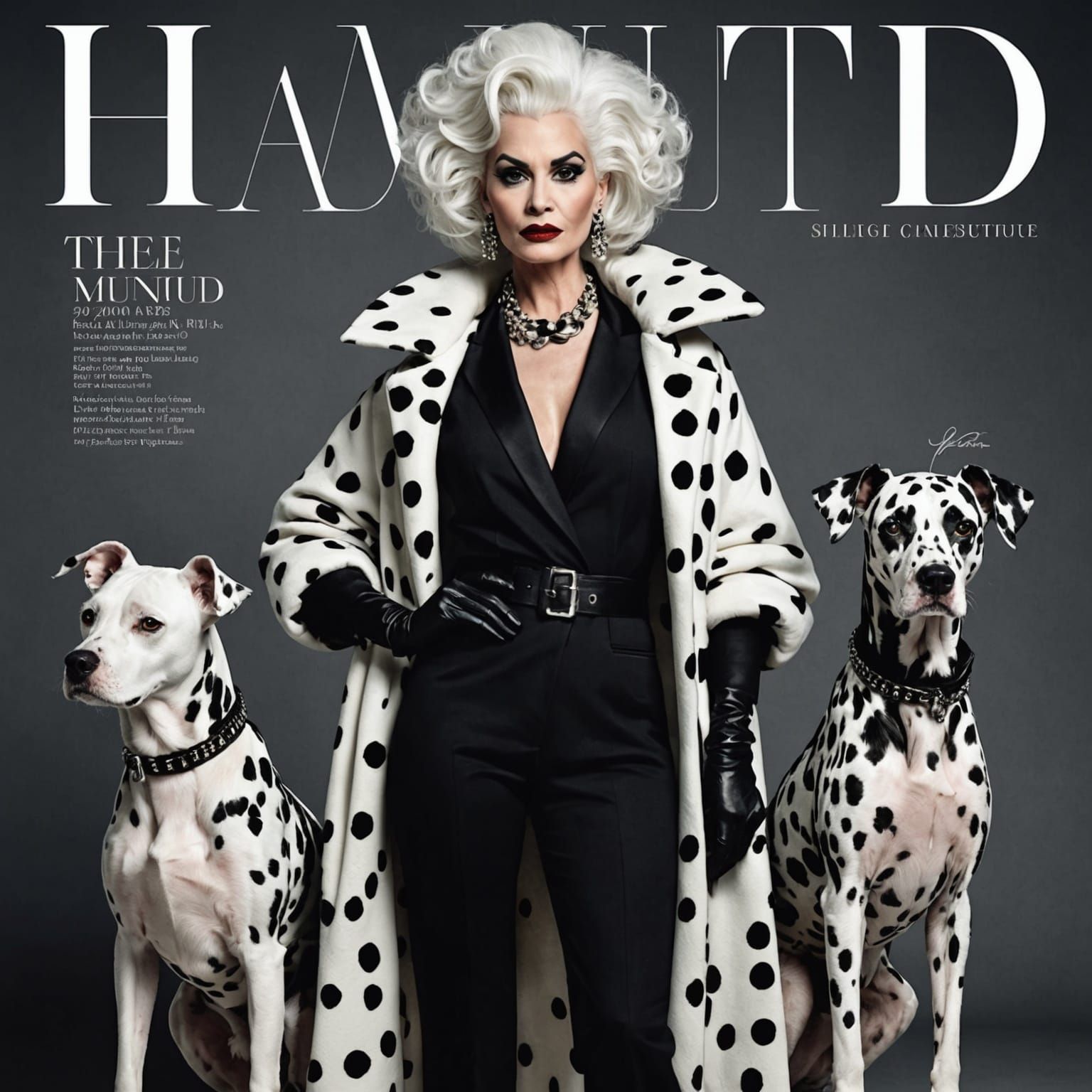 Cruella de Vil on Haute Hund Magazine Cover