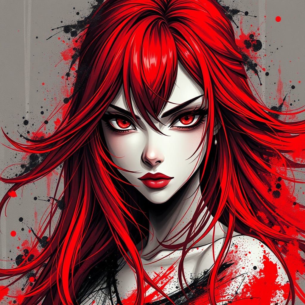 Ethereal Anime Goddess in Vibrant Graffiti Style