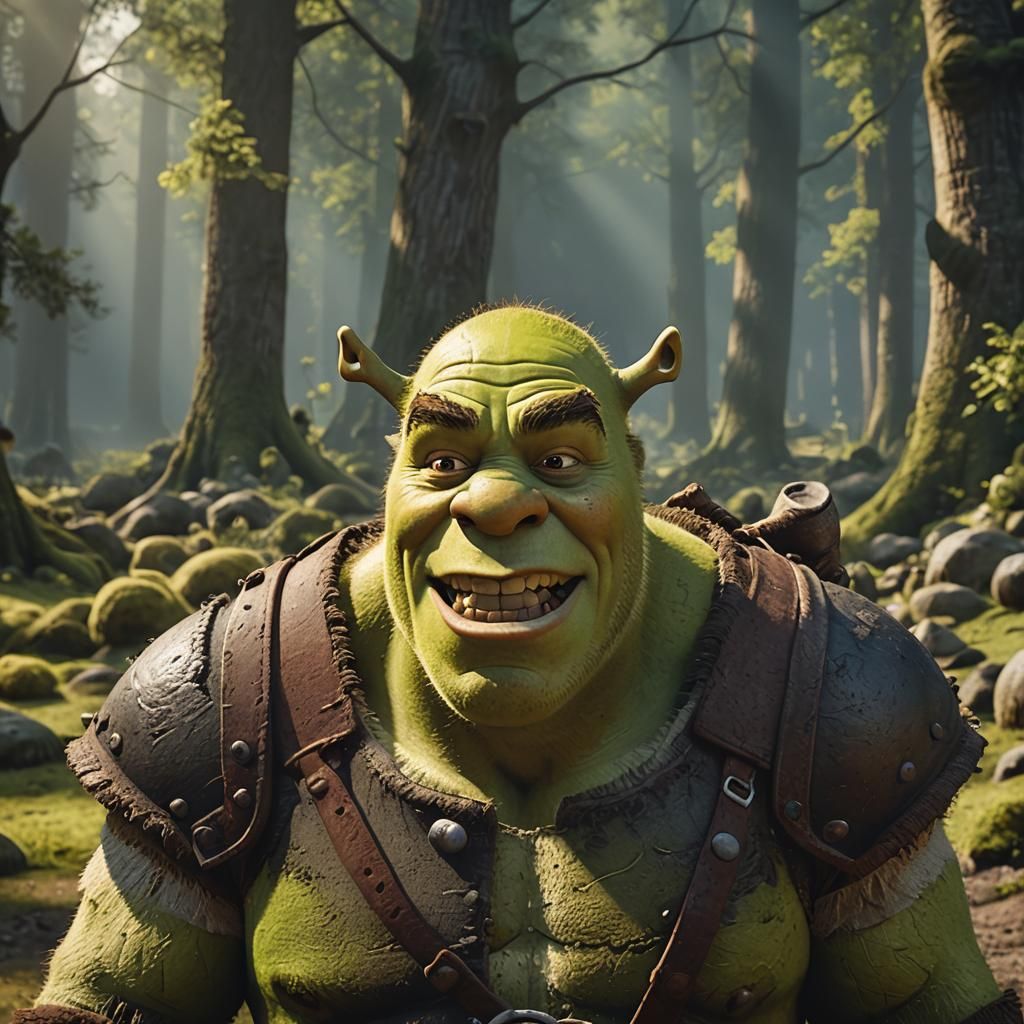 Cinematic Live-Action Shrek Film Still
