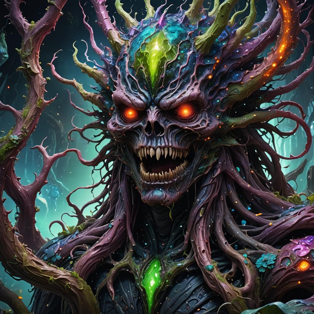 Mind-Bending Faceless Monster in Dark Fantasy Style