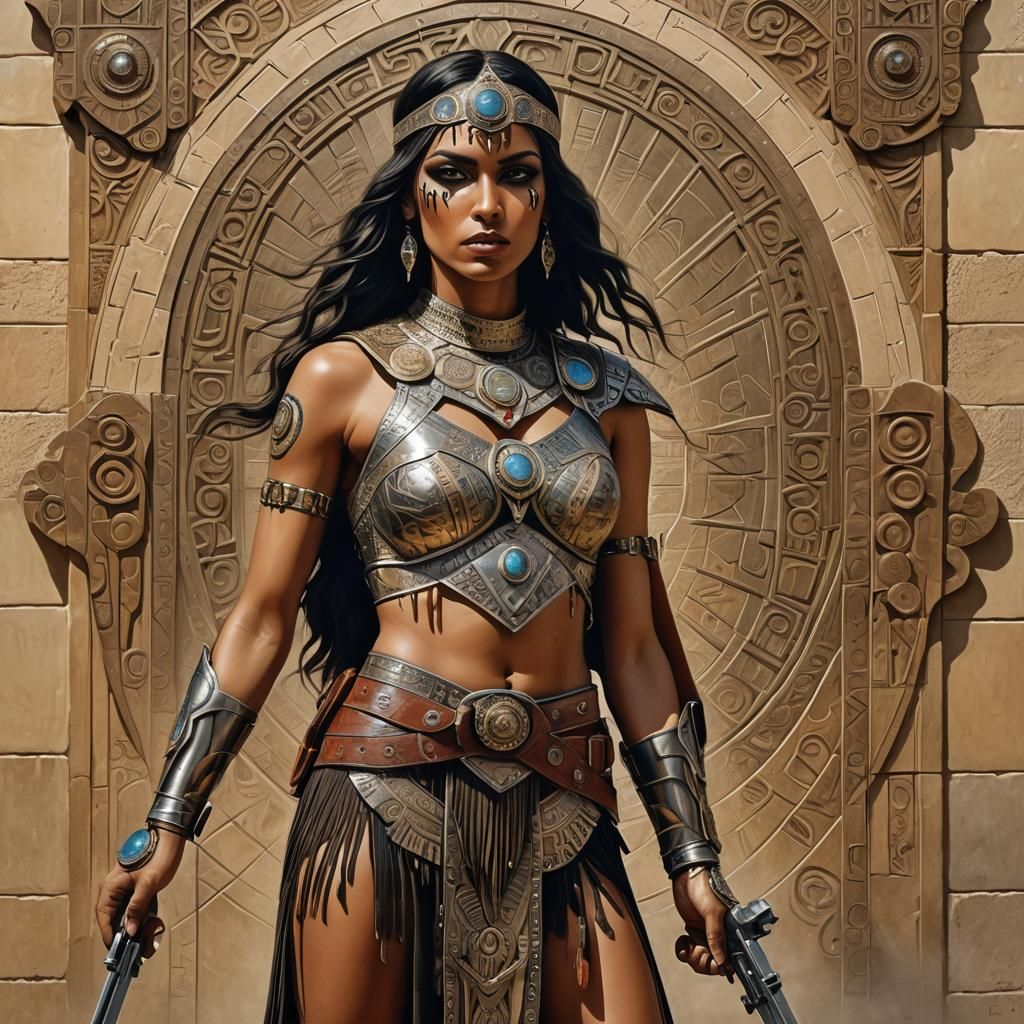 Bedouin Warrior Woman in Art Deco Style