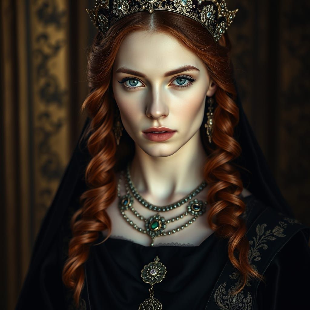 Spanish Queen Catherine in Regal Splendor