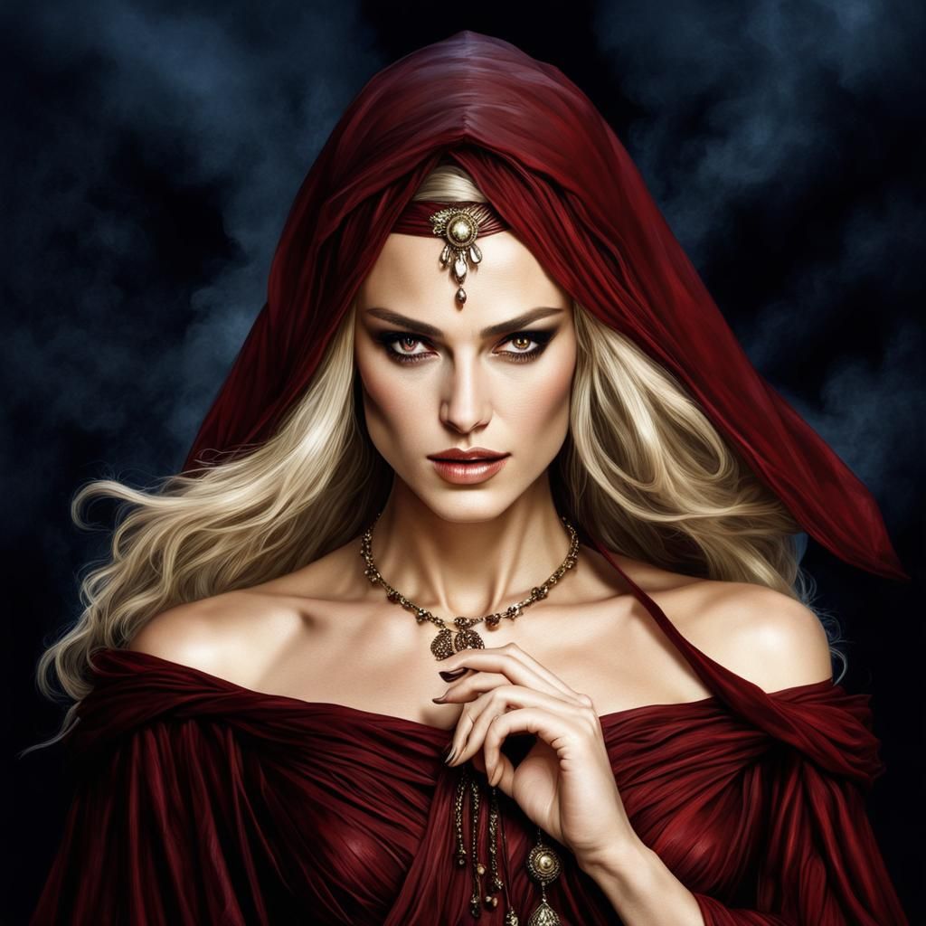 Evil Sorceress: Ultrarealistic Fantasy Portrait