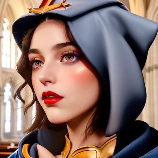 Adelaide in Blue Cleric Alba in Church