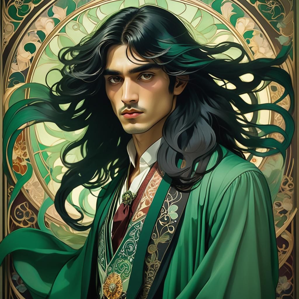 Art Nouveau Portrait of a Young Man