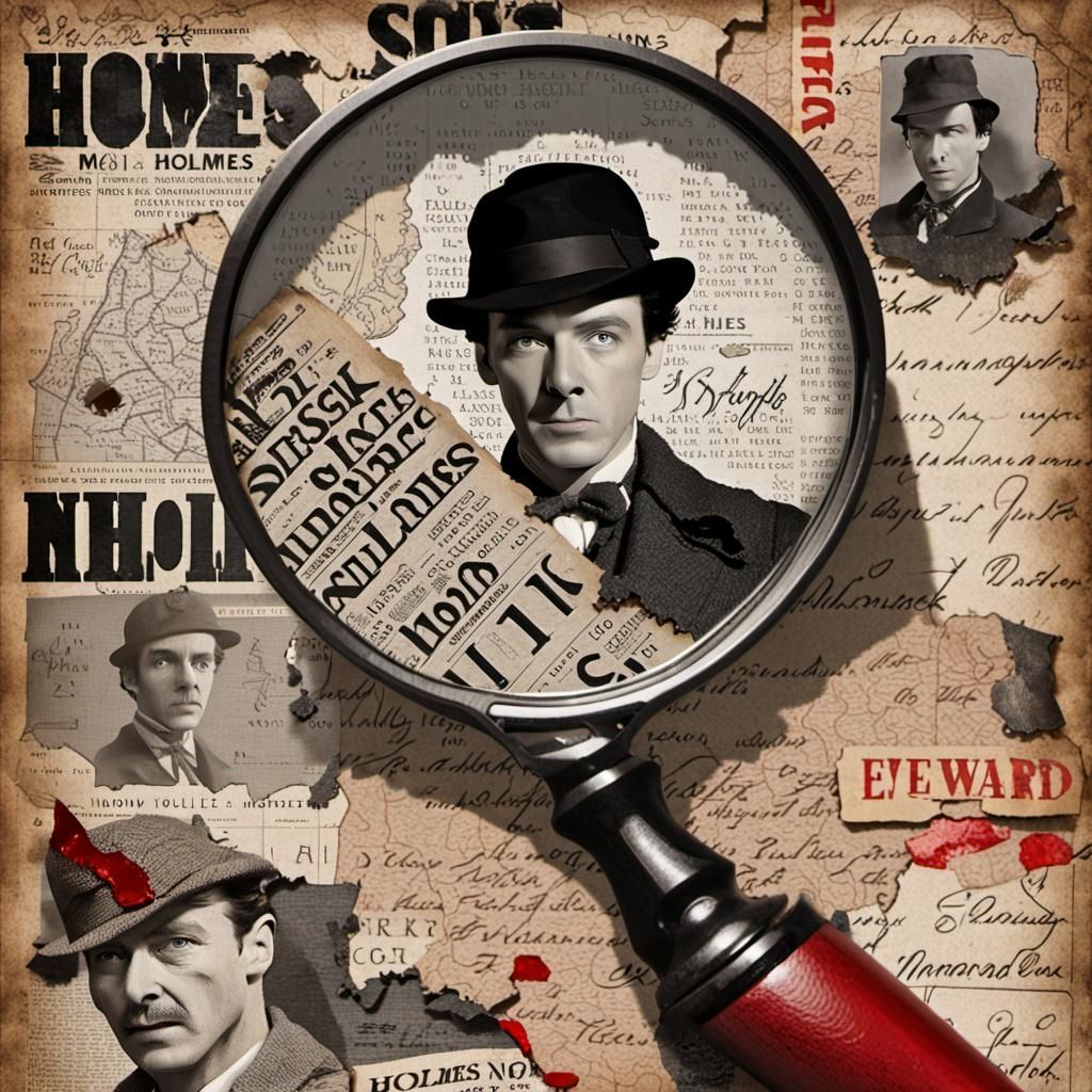 Sherlock Holmes Vintage Collage Movie Poster