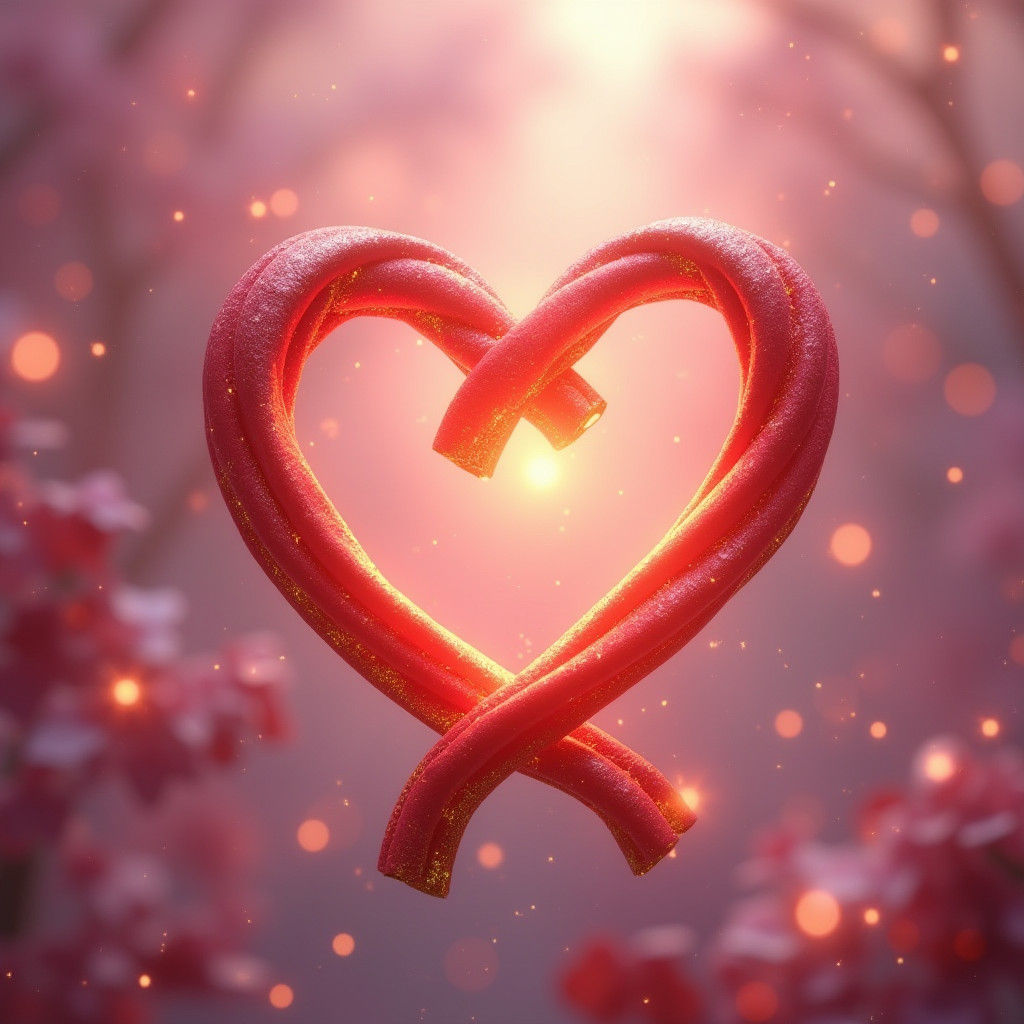 Radiant Heart of Ribbons in Dreamy Hues