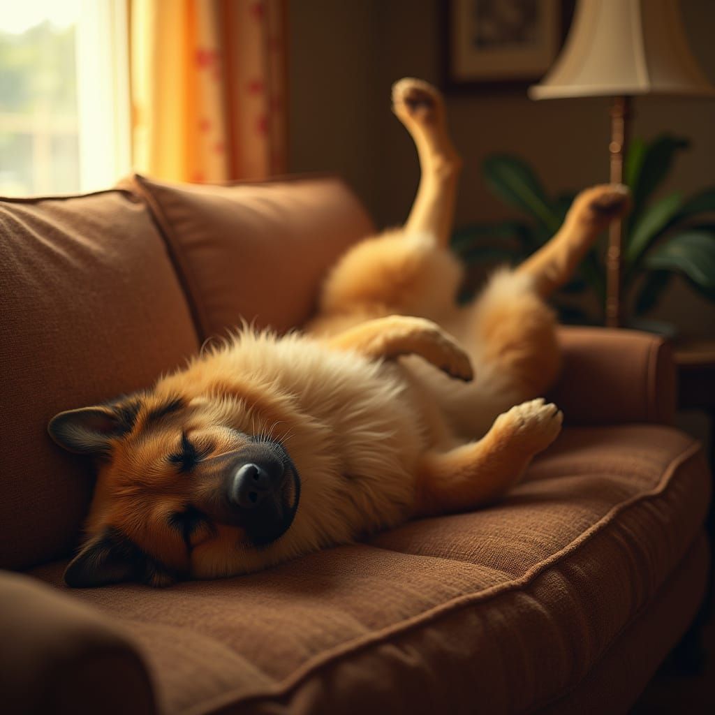 Sleeping Shepherd in Dreamlike Fantasy Scene