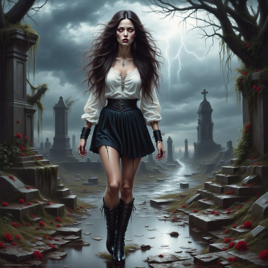 Ethereal Fantasy Woman on Fairytale Road