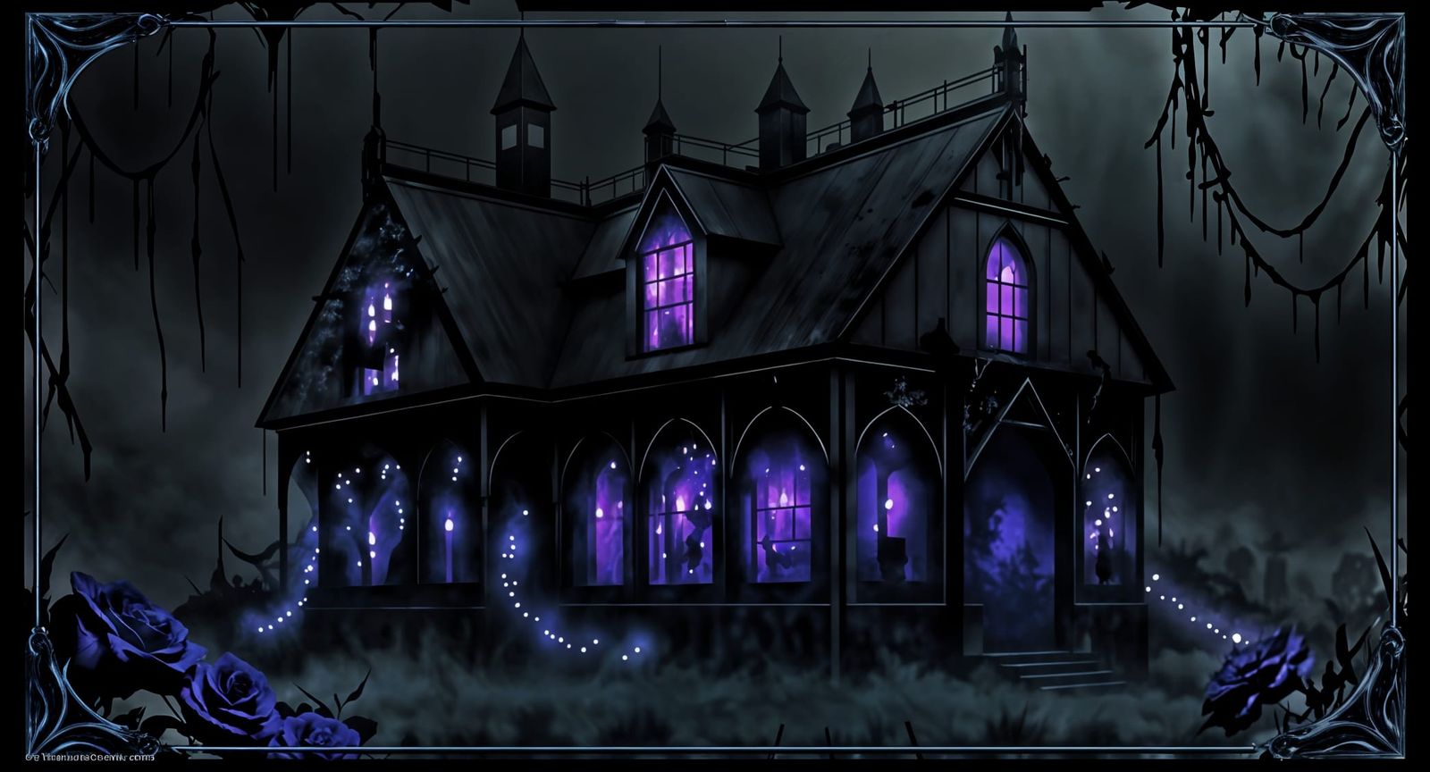 Gothic Greenhouse in Twilight: Surreal Still Life