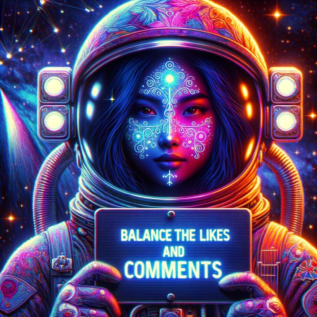 Girl Astronaut Asks to Balance Likes and Comments
