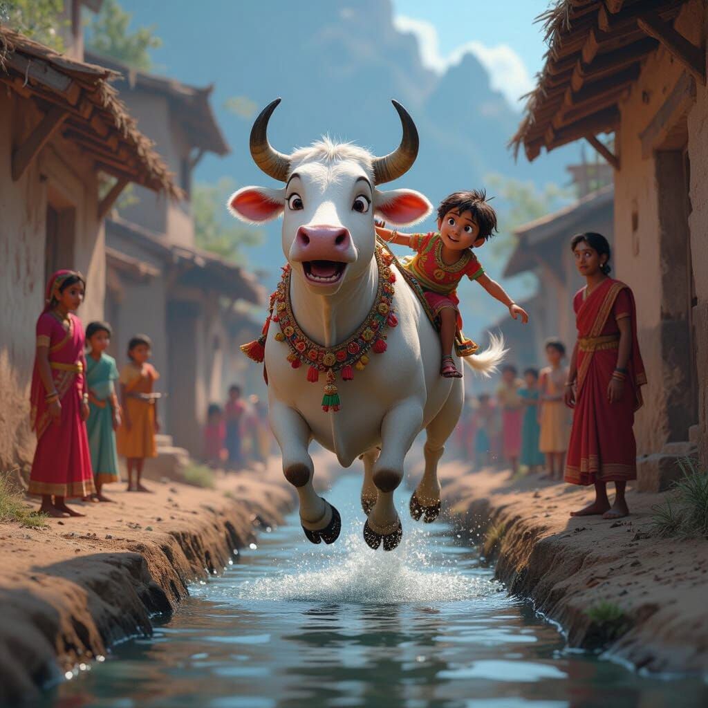 Cow Heroically Rescues Child in Indian Village