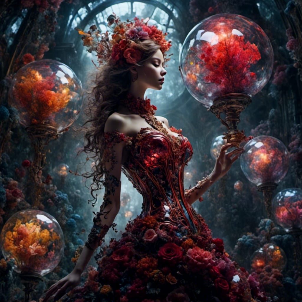 Prismatic Shadow People with Red Mana Motes