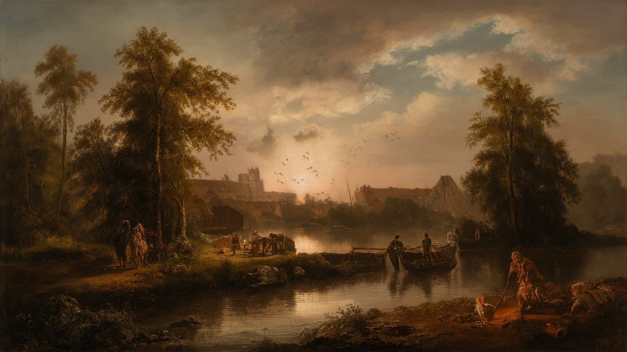 Golden Hour Oil Painting by James Gurney