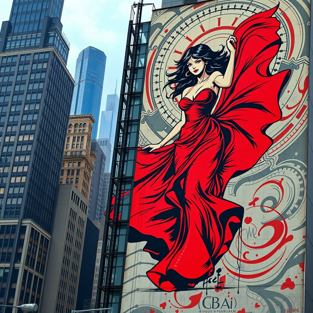 Fujiko Mine Mural Reimagines Michelangelo's Creation