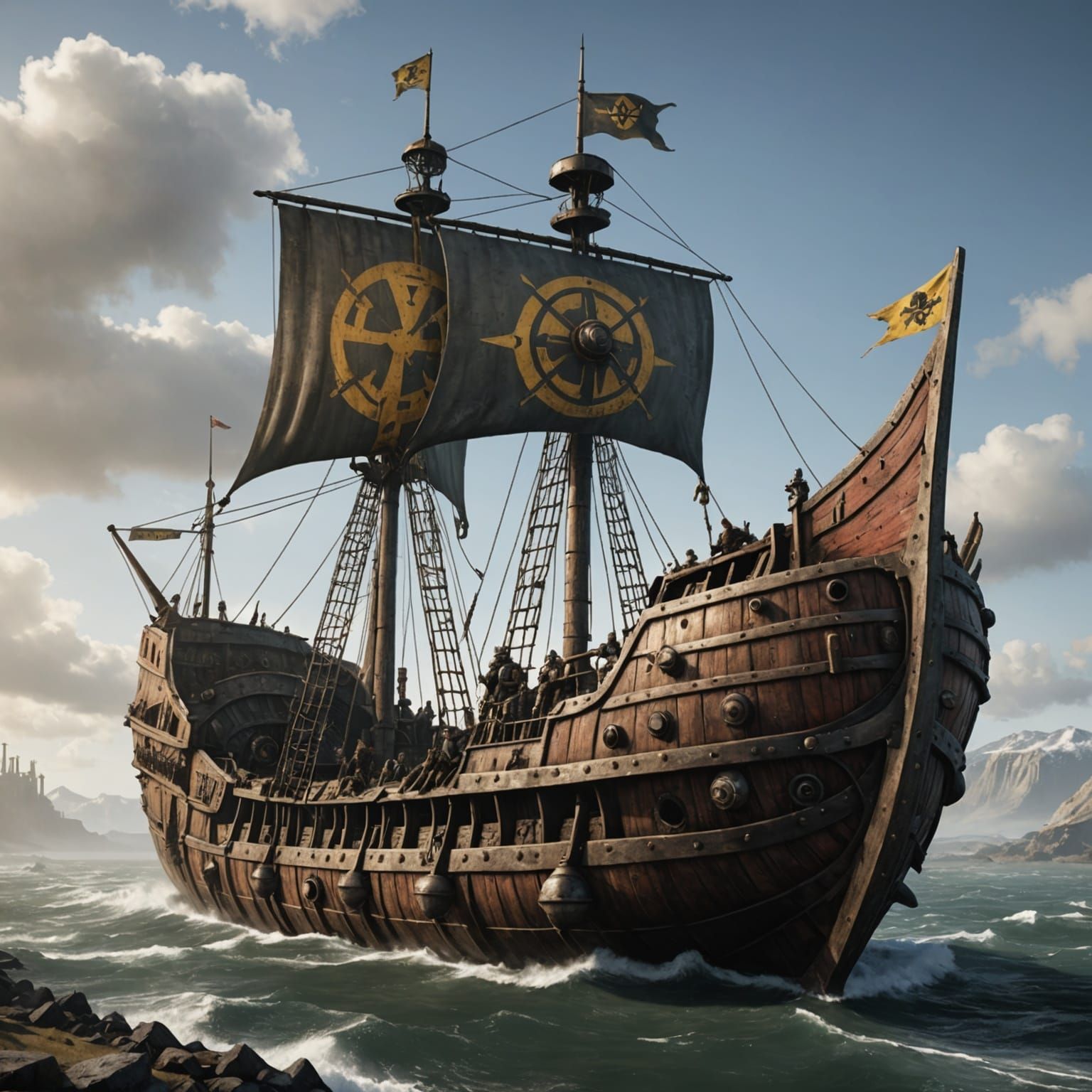 Fallout Viking Warship: Digital Art Rendering