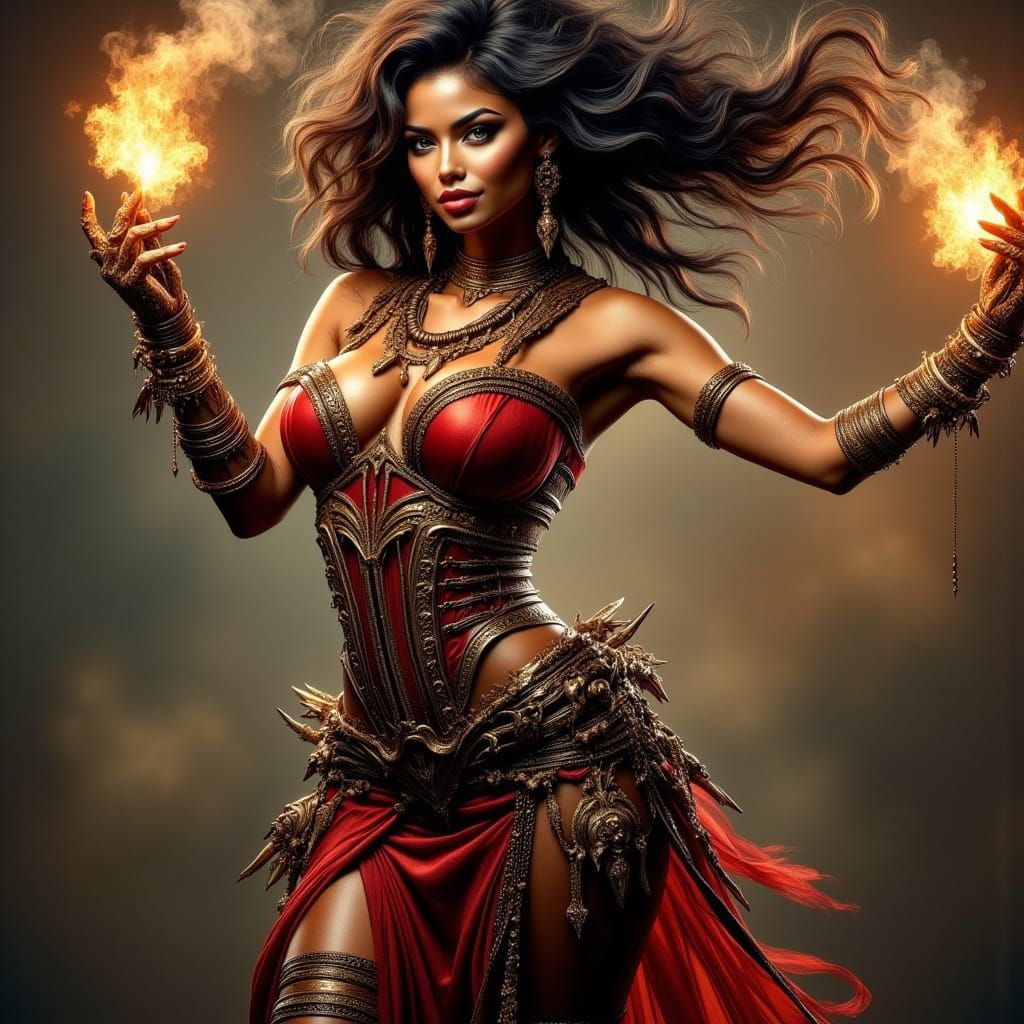 Glowing Ebony Warrior Empowered by Ancestral Energy