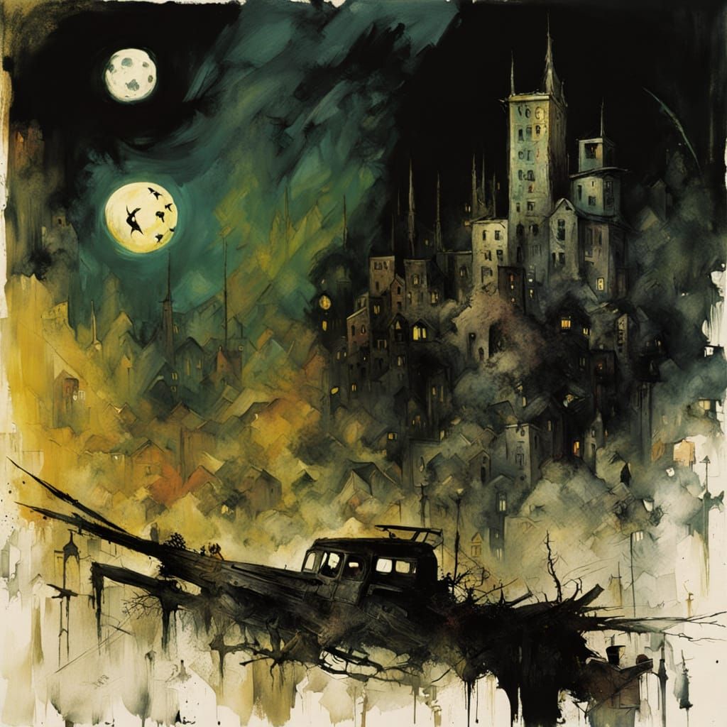 Dark Neo-Expressionist Nightmare in a Toxic Wasteland