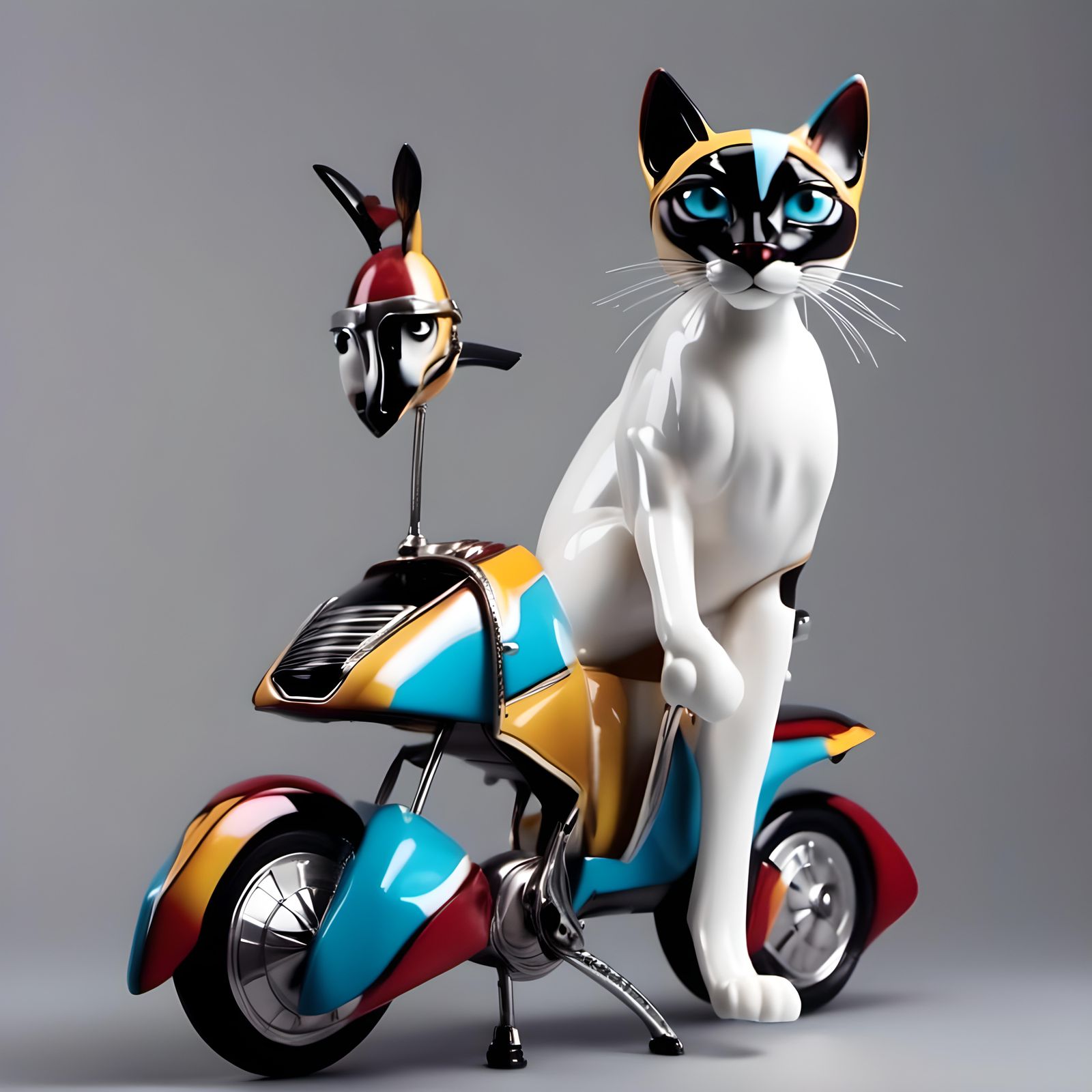 Chrome Horse Ride with Diplomat and Siamese Cat