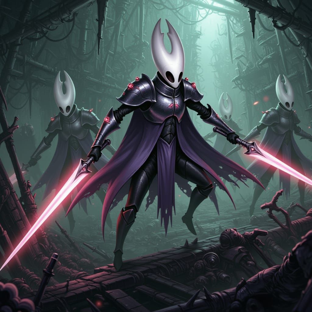 Hollow Knight Character in Atmospheric Scene