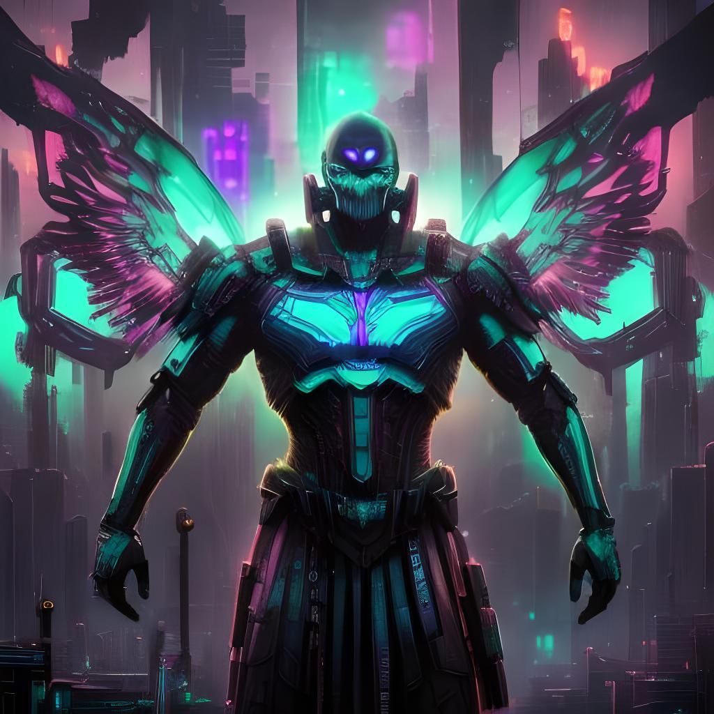 Neon Cyberpunk Cityscape in the Rain