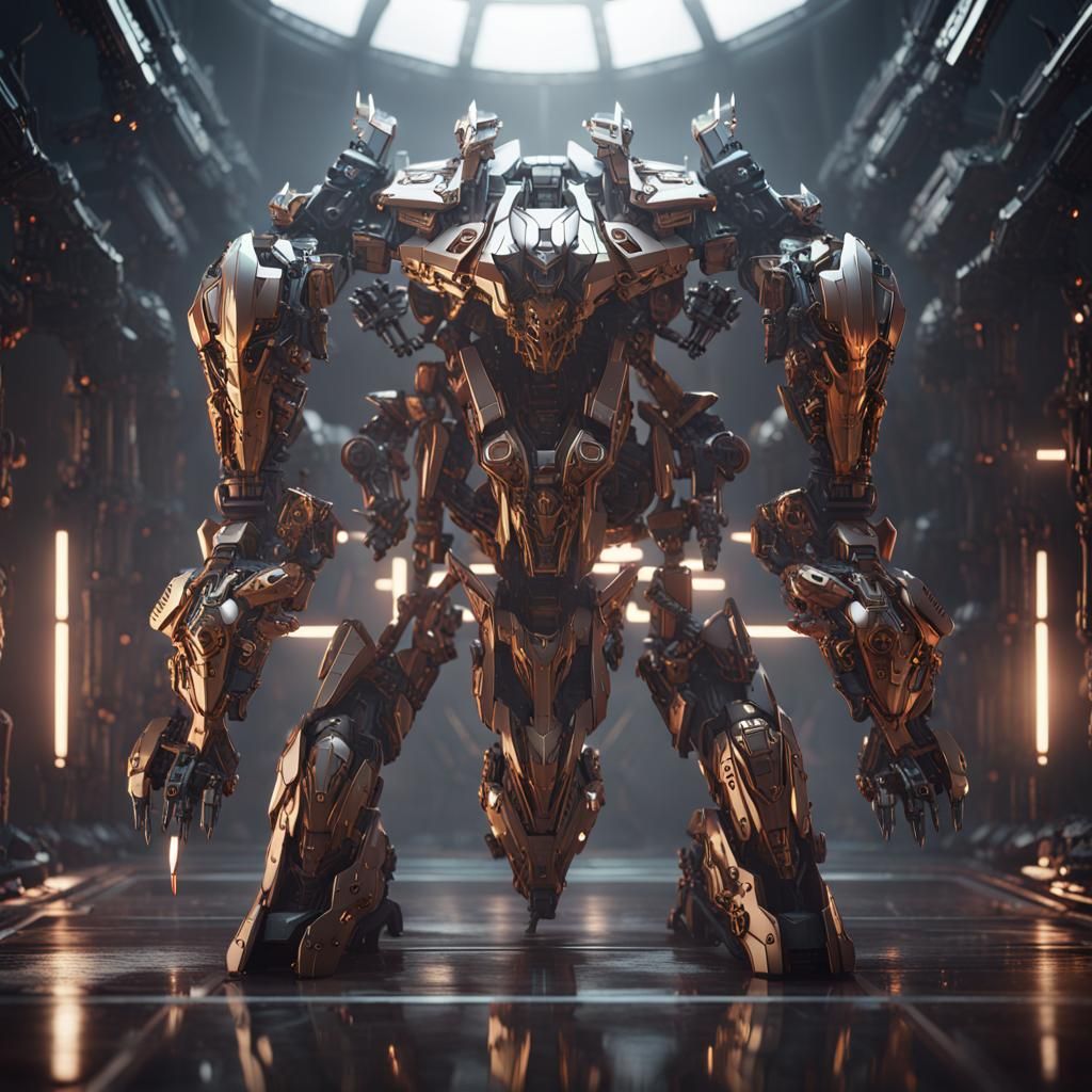 Futuristic Celestial Warlock with Mech Details