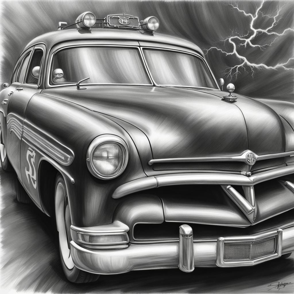 Doc Hudson and Lightning McQueen: Charcoal Drawing