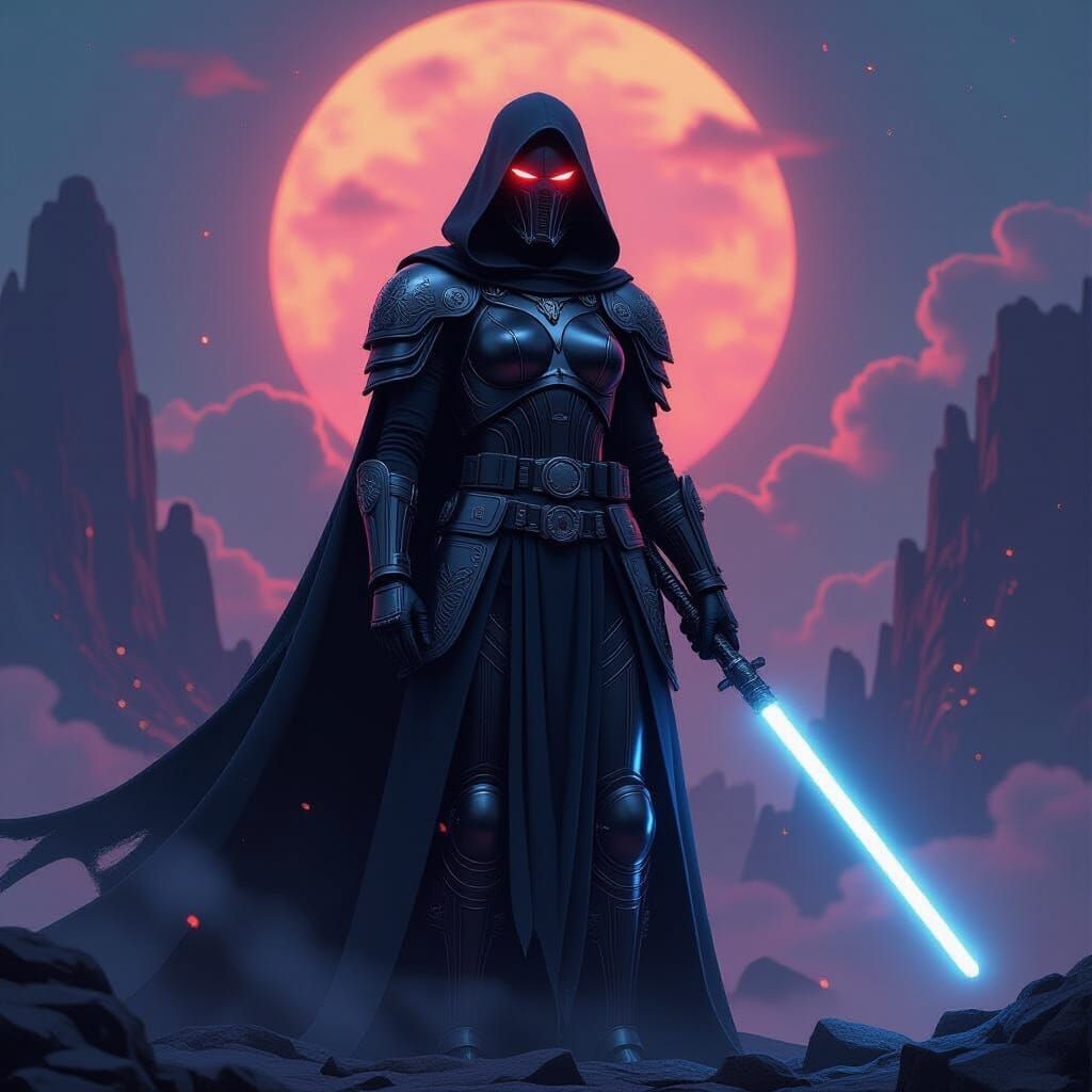 Darth Sheena in Dark Armor, Digital Matte Painting