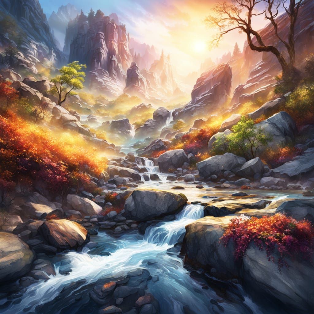 Cinematic Autumn Mountain Landscape with Misty Fog