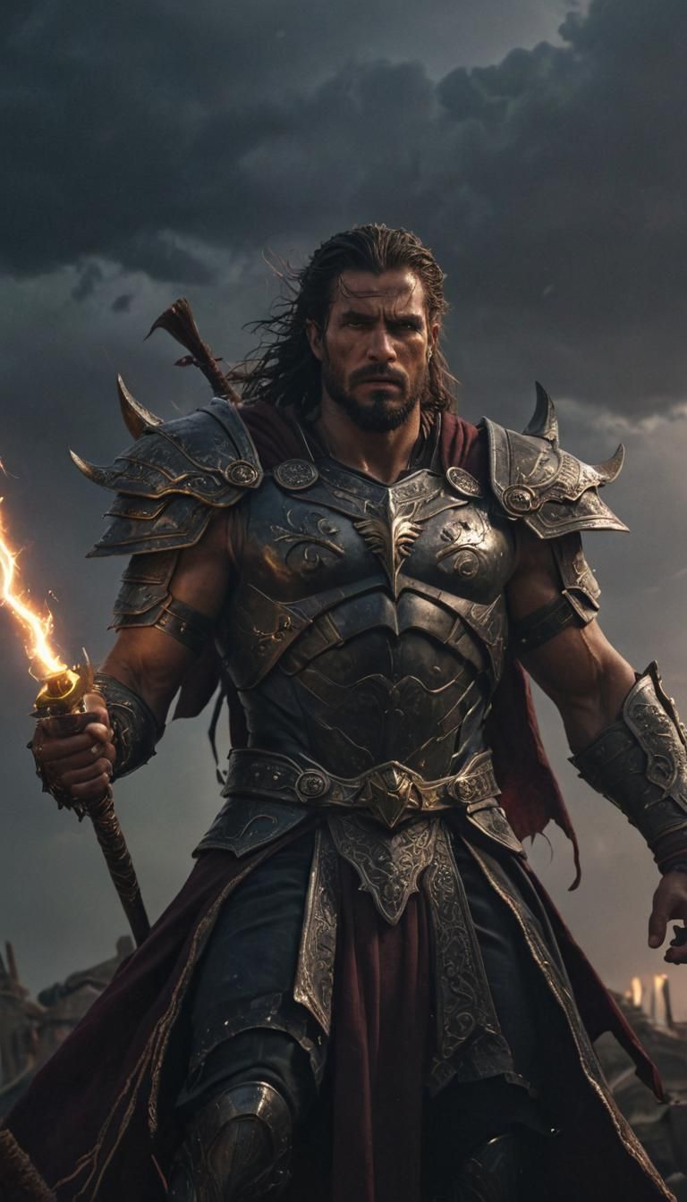 Meghnada on Chariot in Apocalyptic Fantasy Art