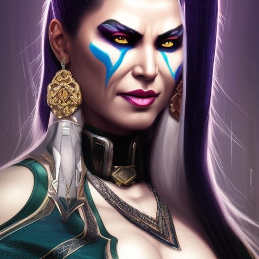 Sindel Portrait in Hyperdetailed Art Nouveau Style