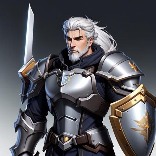 Fantasy Paladin with Tower Shield