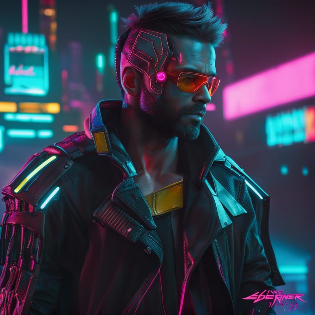 Cyberpunk Angel of Death in Neon Style