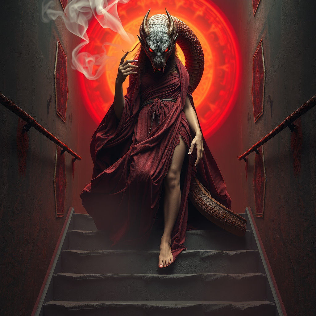 Serpent Guardian of Hades in Dreamlike 3D Render