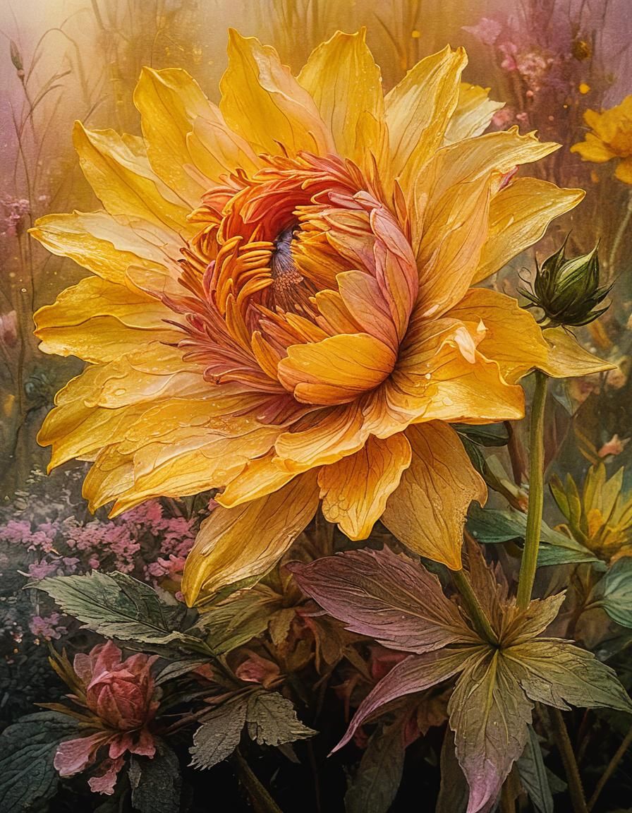 Delicate Flower in Impressionist Garden: 8K Art