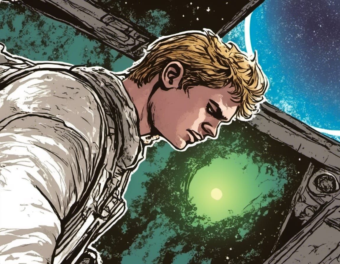 Moon Visitor Portrait in Comic Book Style