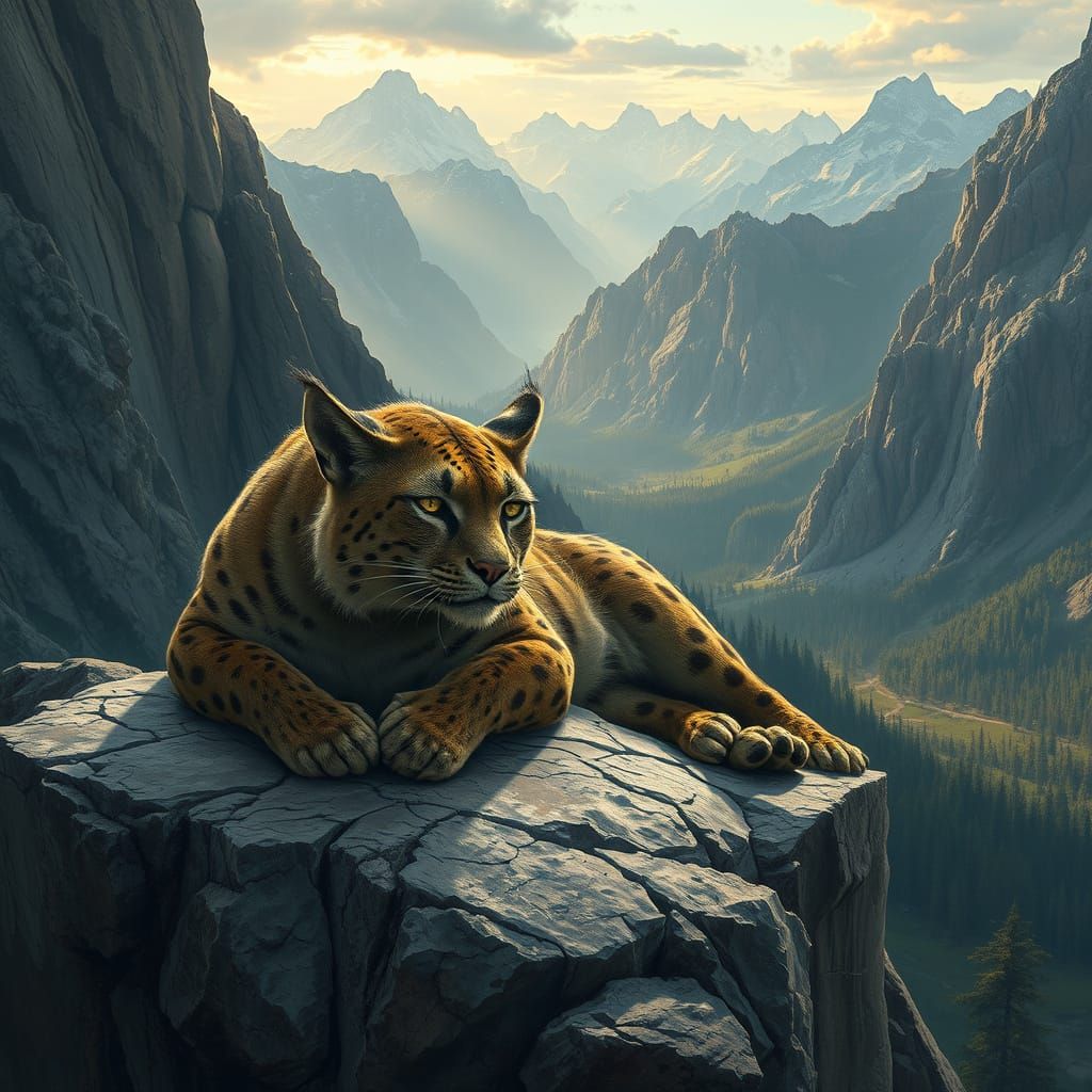 Saber-Toothed Cat in Fading Light