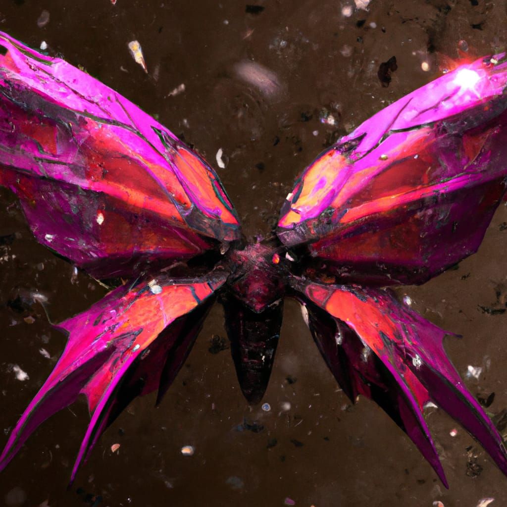 Butterfly with Leather Wings: Detailed Matte Painting